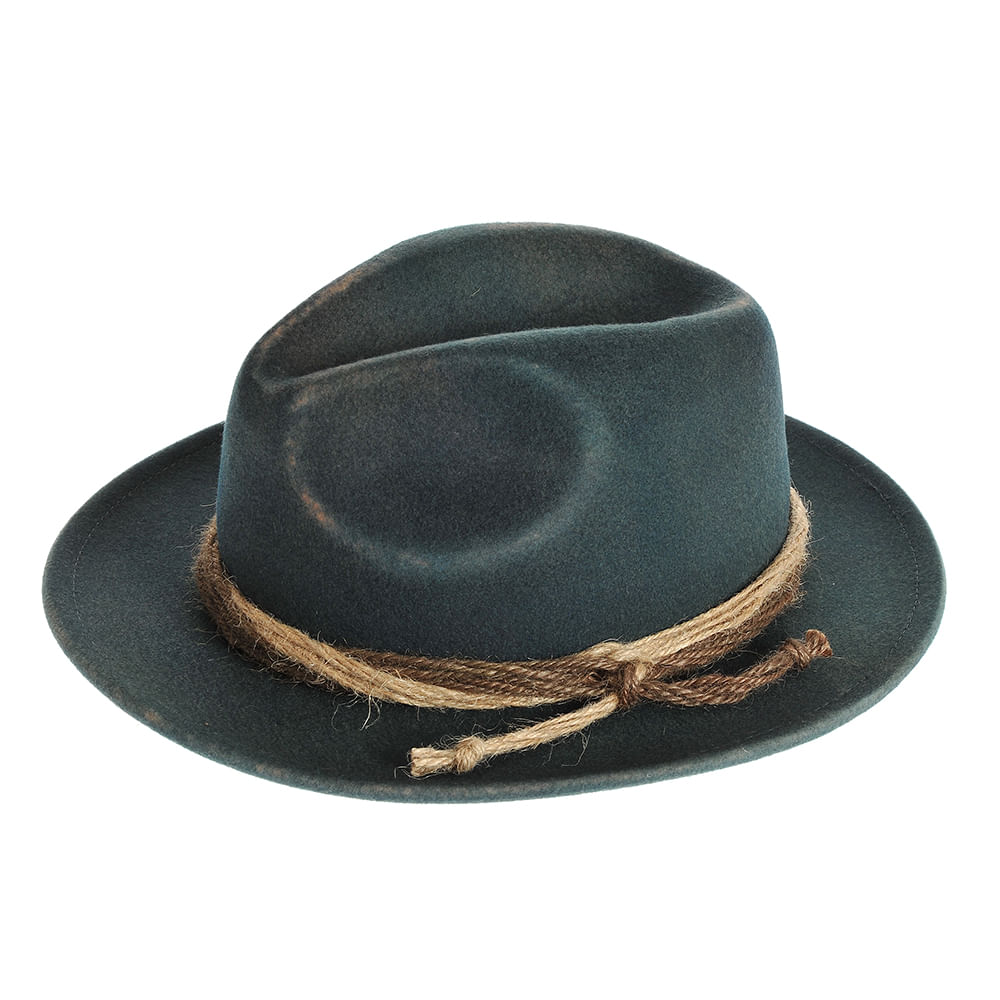 Palarie fedora bleumarin cu snur - 2 | YEO
