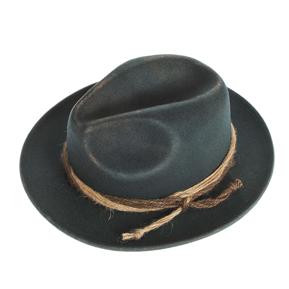 Palarie fedora bleumarin cu snur - 3 | YEO