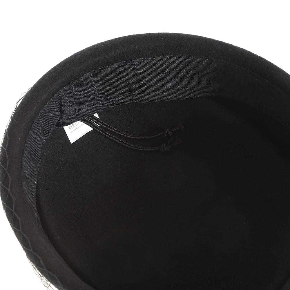Palarie neagra din lana cu plasa - 4 | YEO