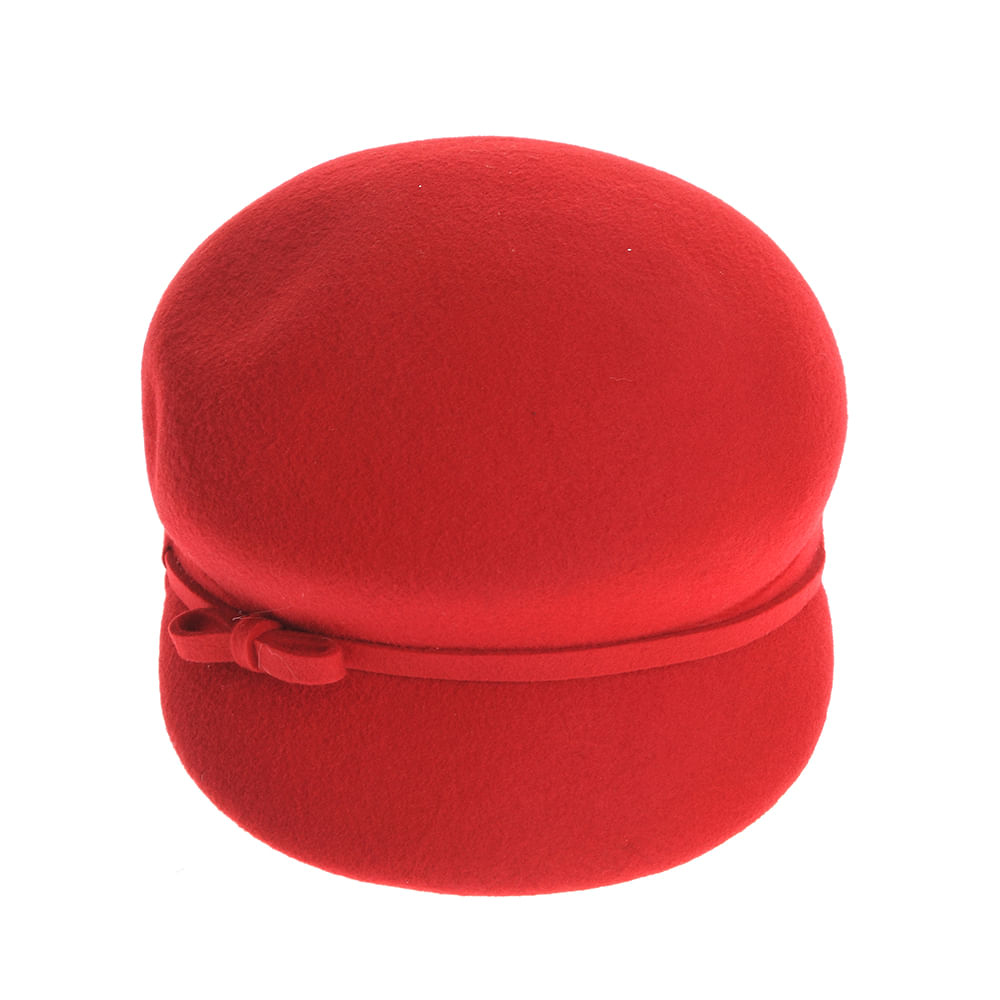 Sapca rosie cu accesoriu fundita - 1 | YEO