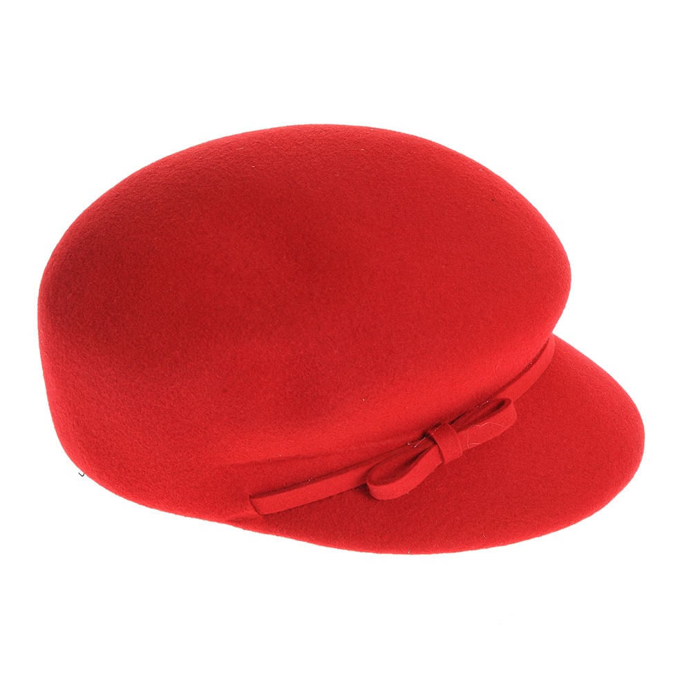Sapca rosie cu accesoriu fundita - 2 | YEO