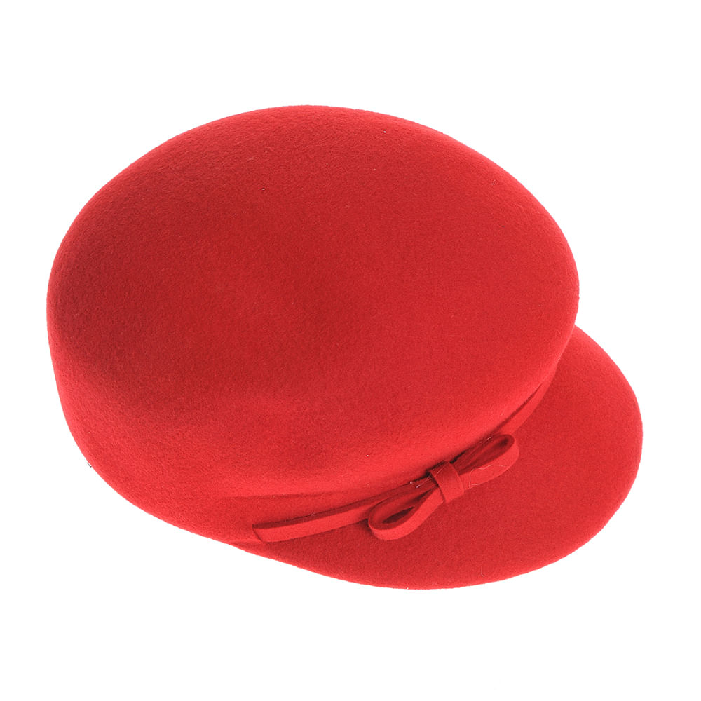 Sapca rosie cu accesoriu fundita - 3 | YEO