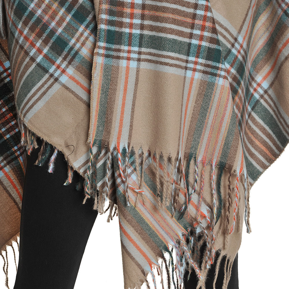 Poncho multicolor cu dungi - 1 | YEO
