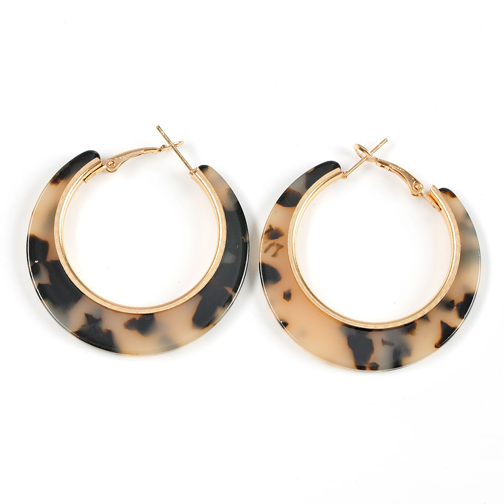 Cercei rotunzi cu model animal print