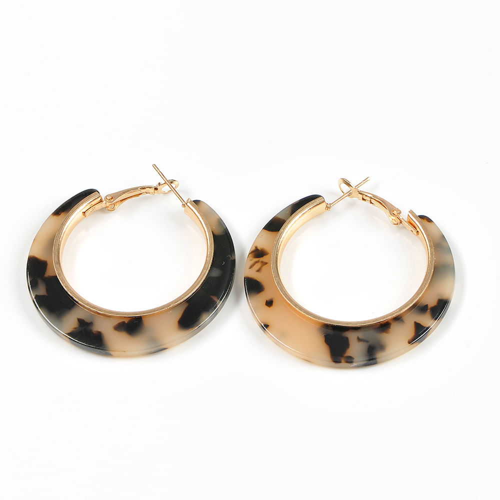 Cercei rotunzi cu model animal print - 1 | YEO
