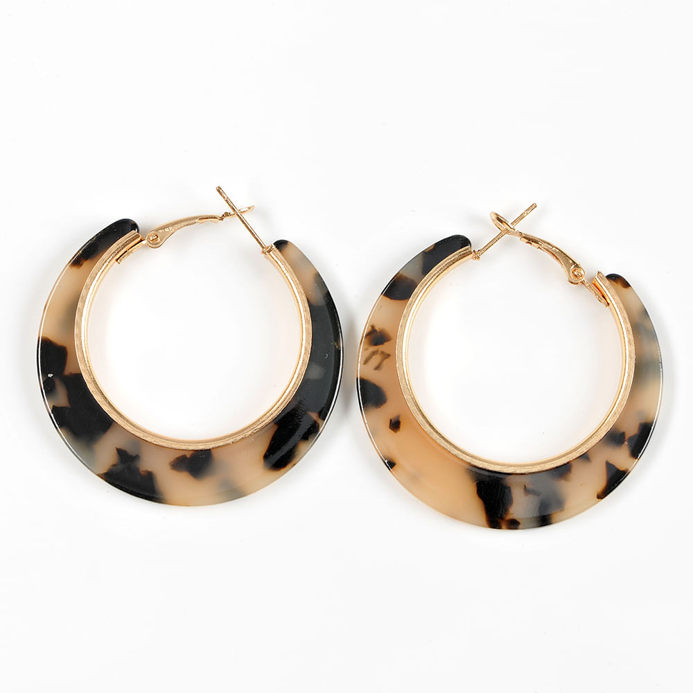 Cercei rotunzi cu model animal print - 2 | YEO