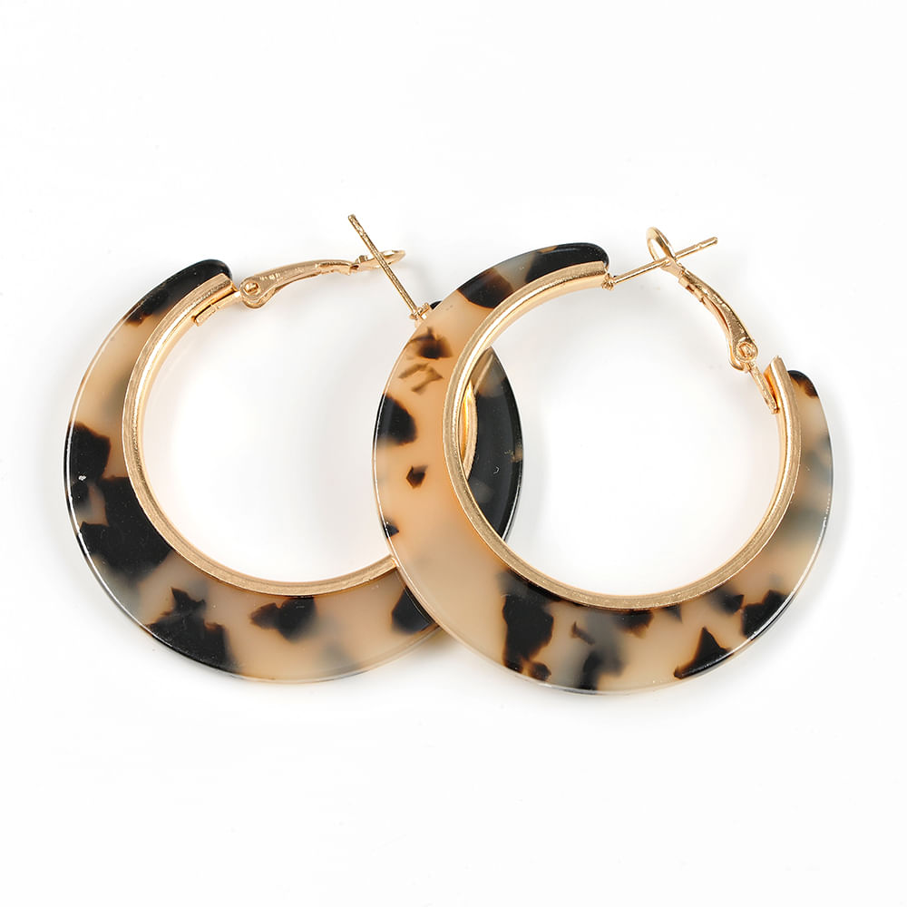 Cercei rotunzi cu model animal print - 3 | YEO