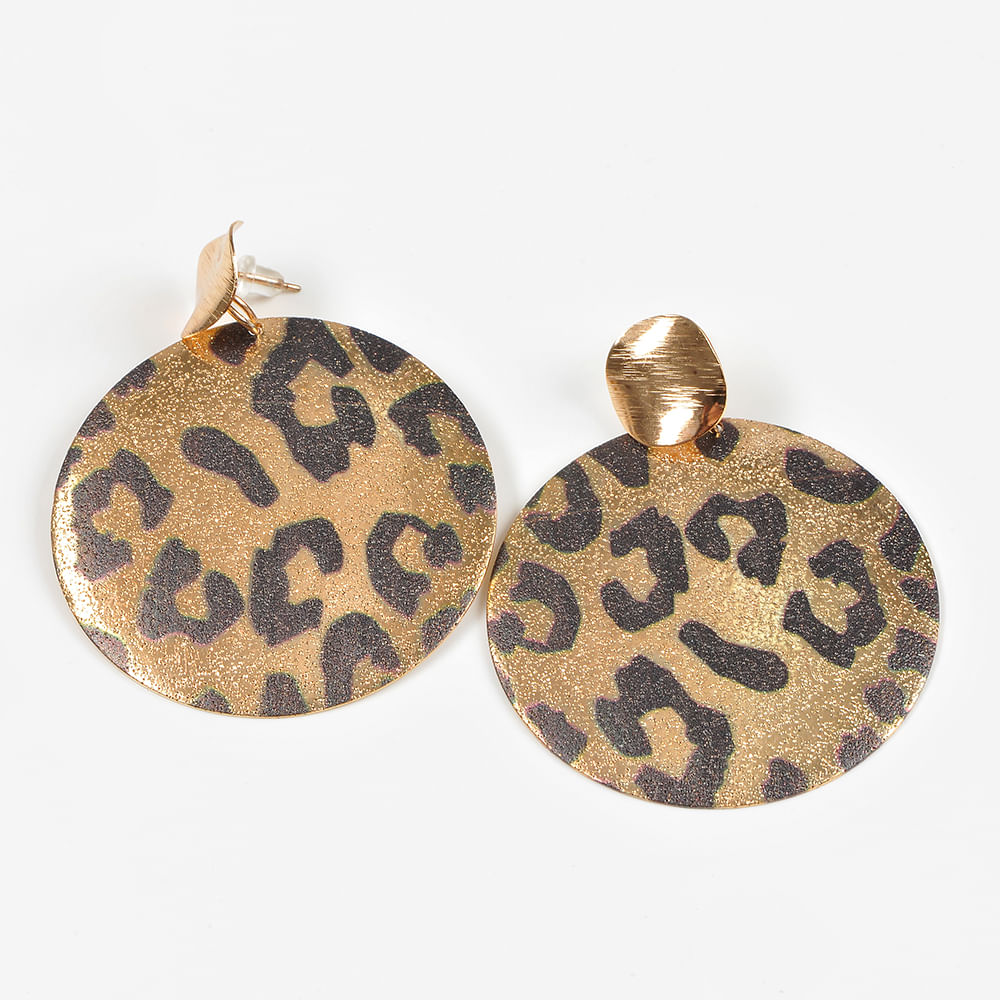 Cercei Toujours rotunzi cu model animal print