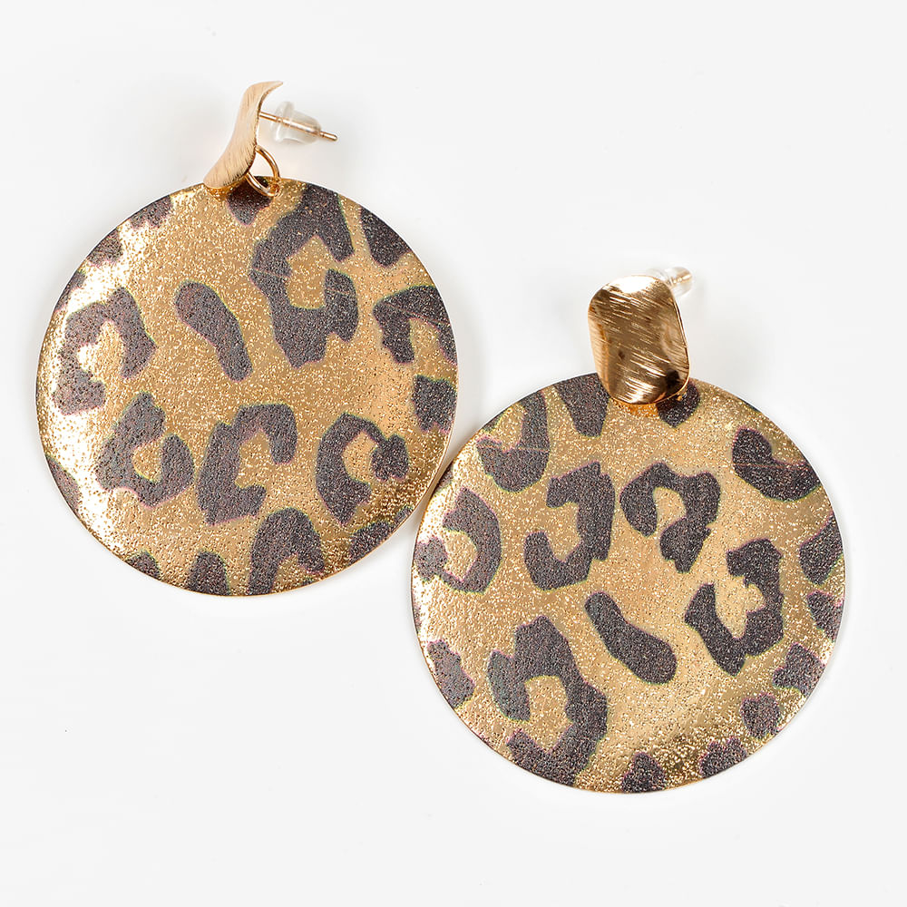 Cercei Toujours rotunzi cu model animal print - 1 | YEO