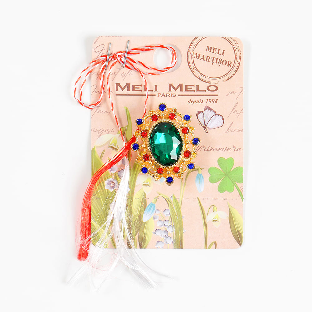Brosa eleganta cu pietre multicolore - 1 | YEO
