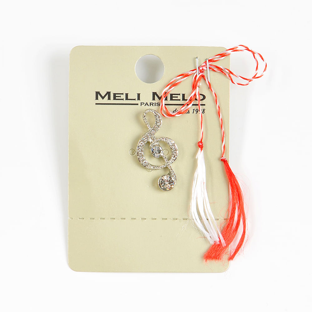 Brosa martisor Cheia Sol cu pietre albe - 1 | YEO