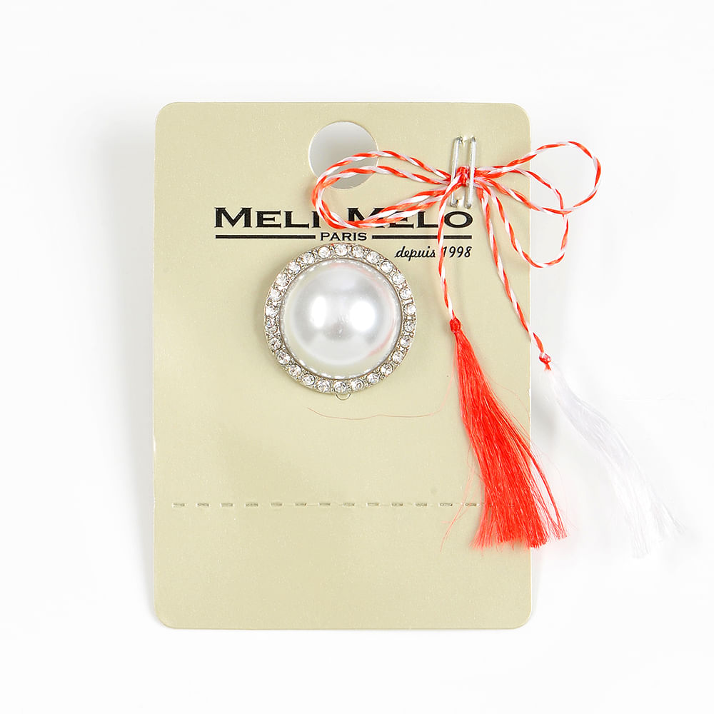 Brosa martisor rotunda cu perla - 1 | YEO