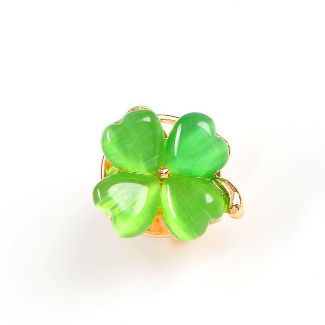 Brosa martisor trifoi cu patru foi verde