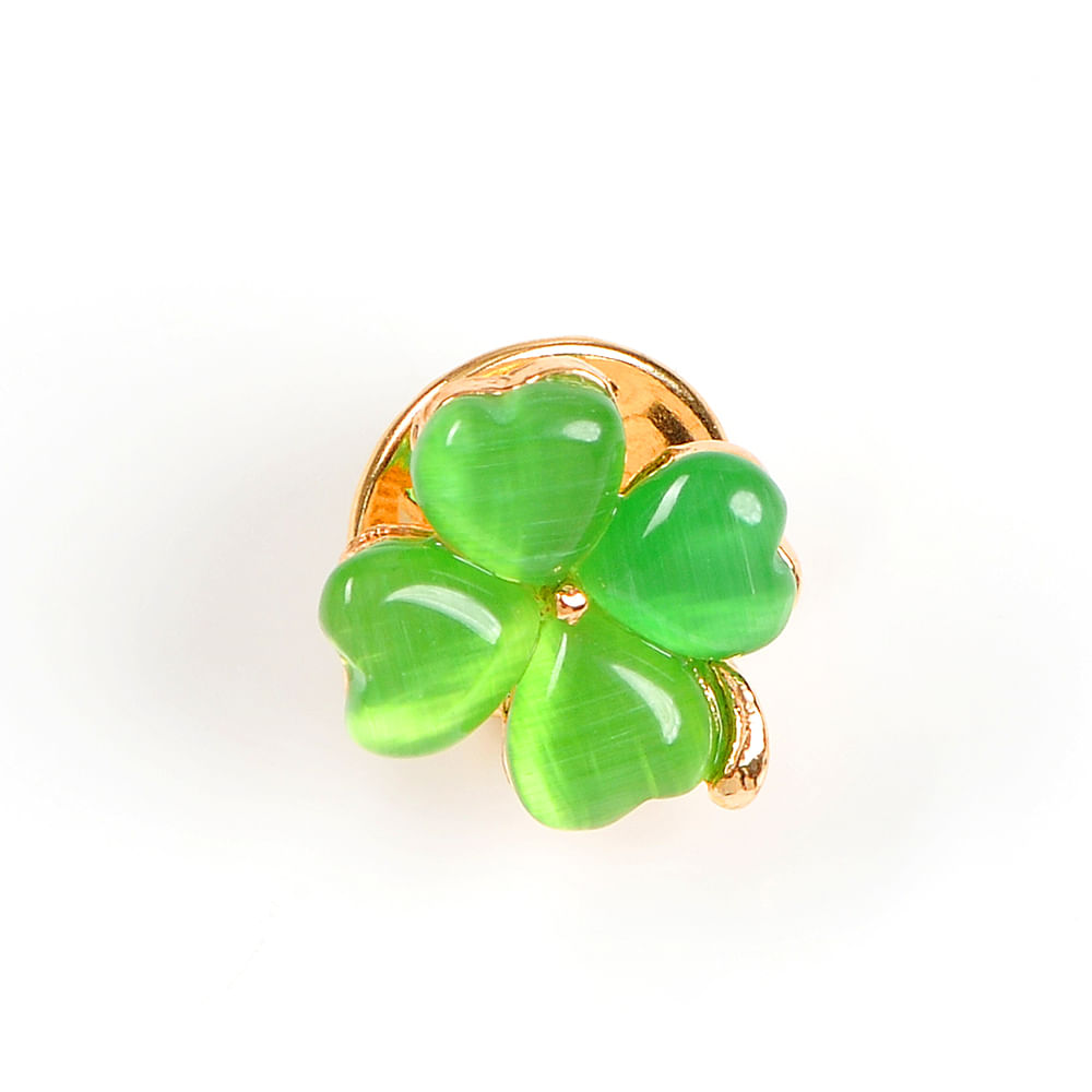 Brosa martisor trifoi cu patru foi verde - 2 | YEO