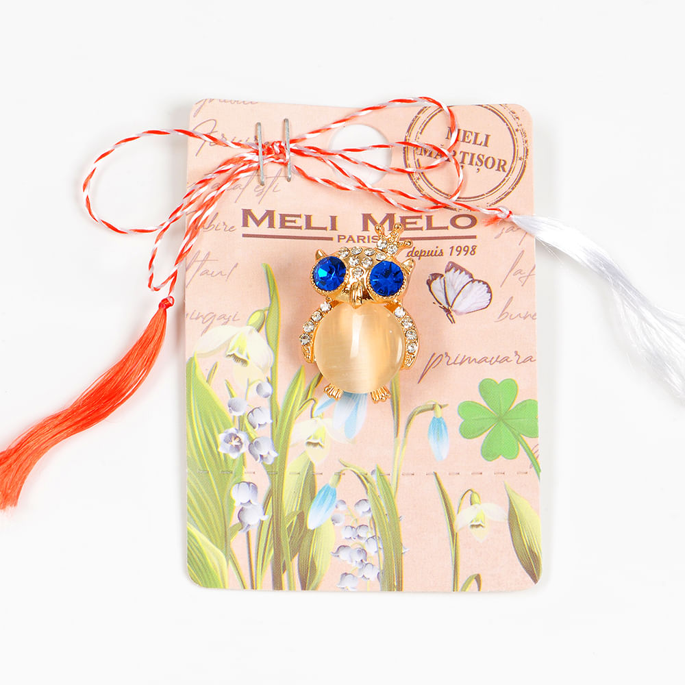 Brosa martisor bufnita aurie - 1 | YEO