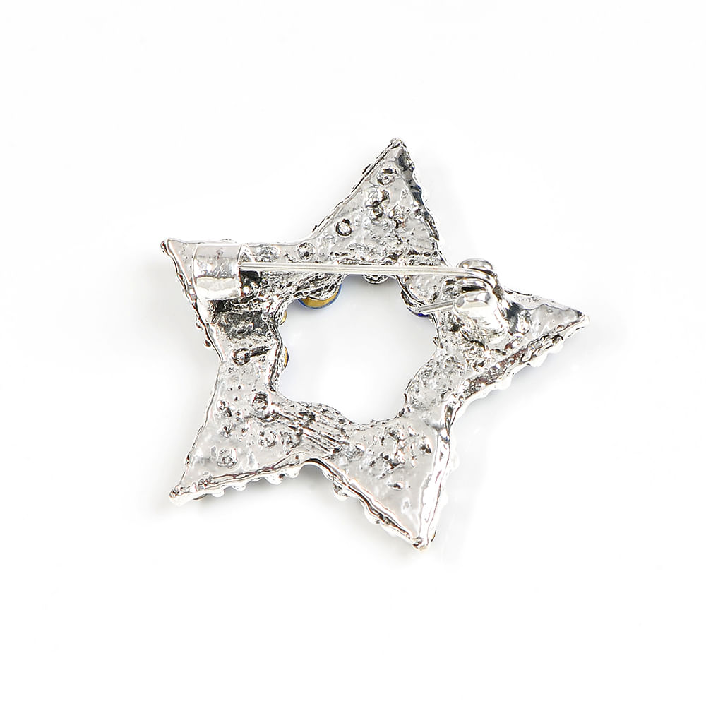 Brosa martisor stea cu pietre albastre - 3 | YEO