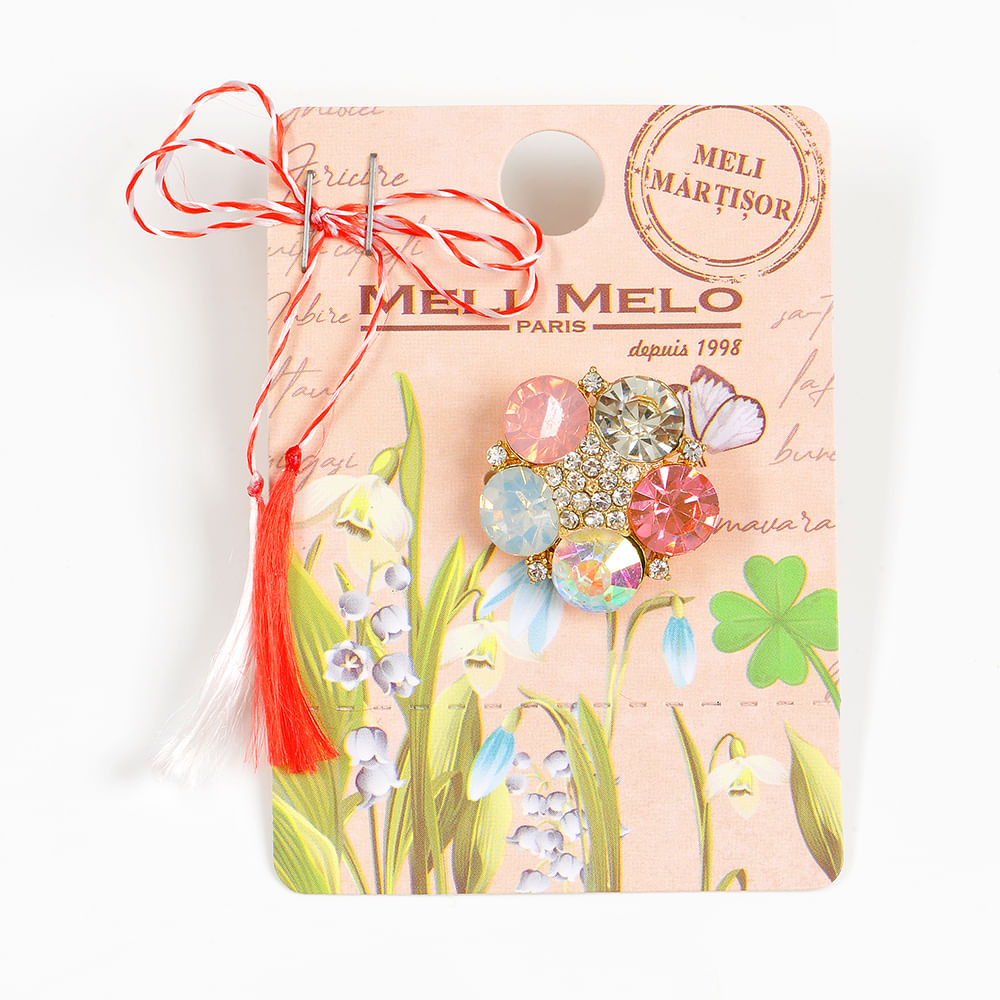 Brosa martisor cu pietre multicolore - 1 | YEO