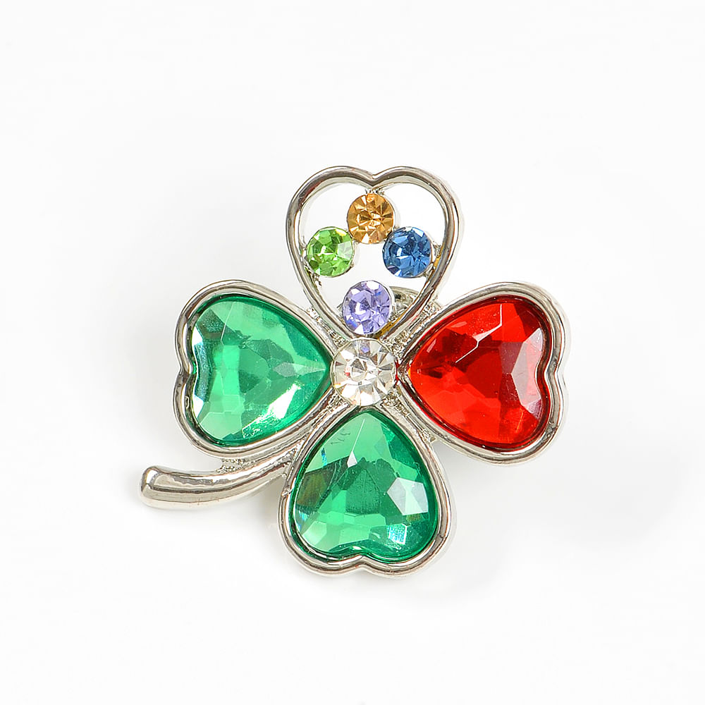 Brosa martisor trifoi cu frunza rosie - 2 | YEO