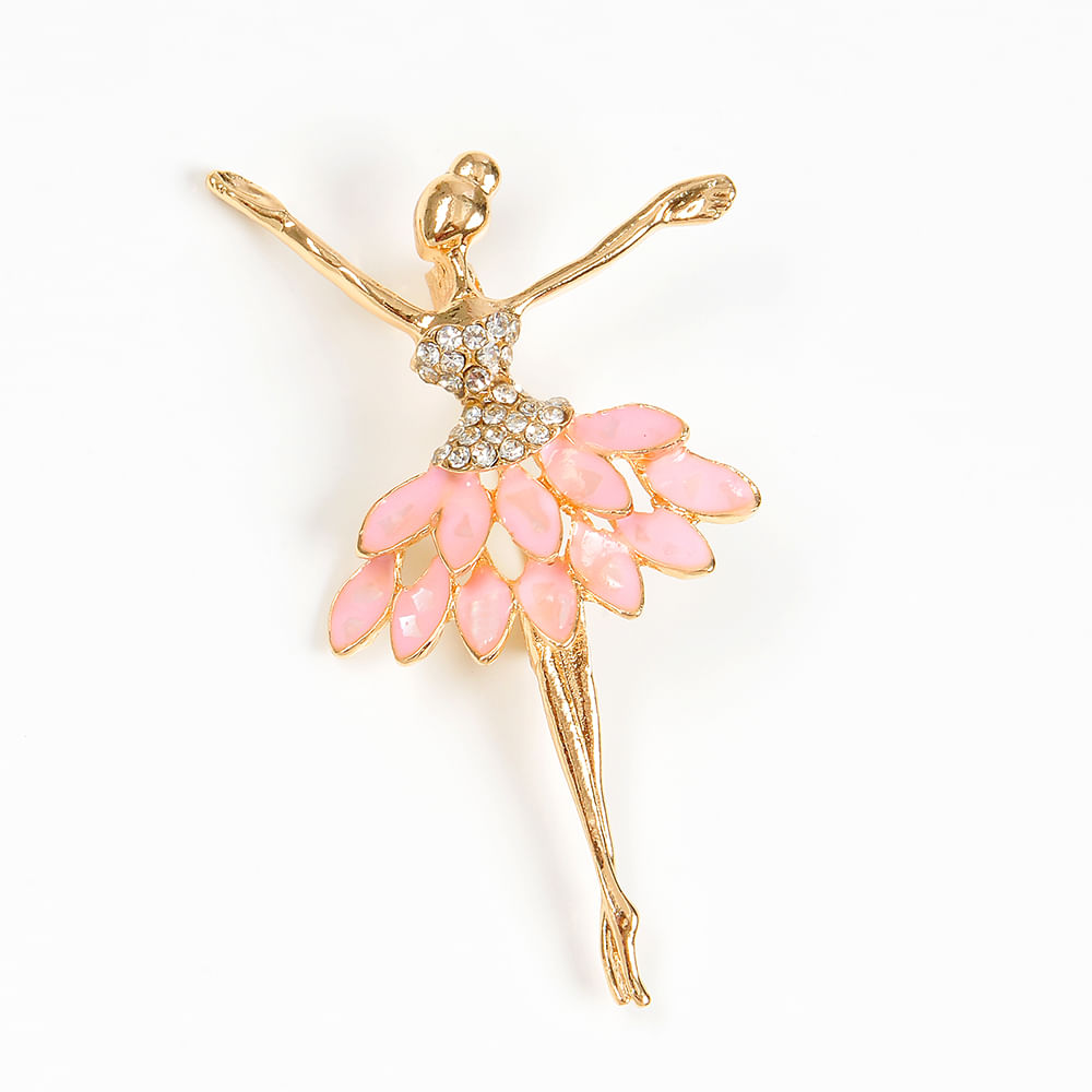 Brosa martisor balerina cu fusta roz - 2 | YEO
