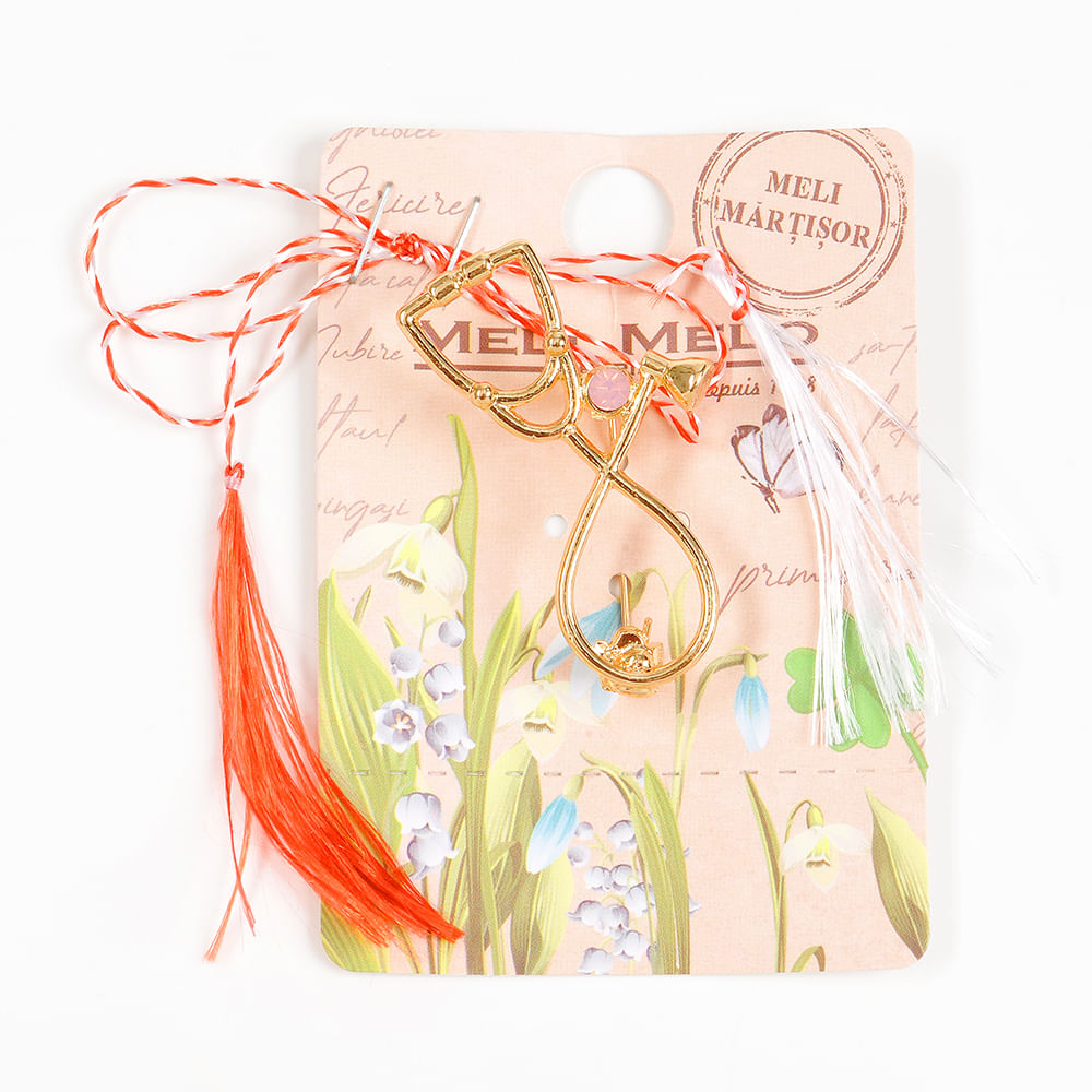 Brosa martisor stetoscop auriu - 1 | YEO
