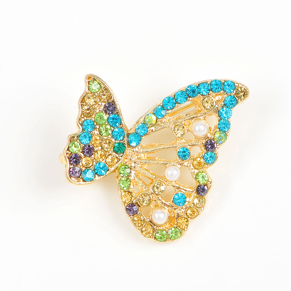 Brosa martisor fluture cu pietre turcoaz - 2 | YEO