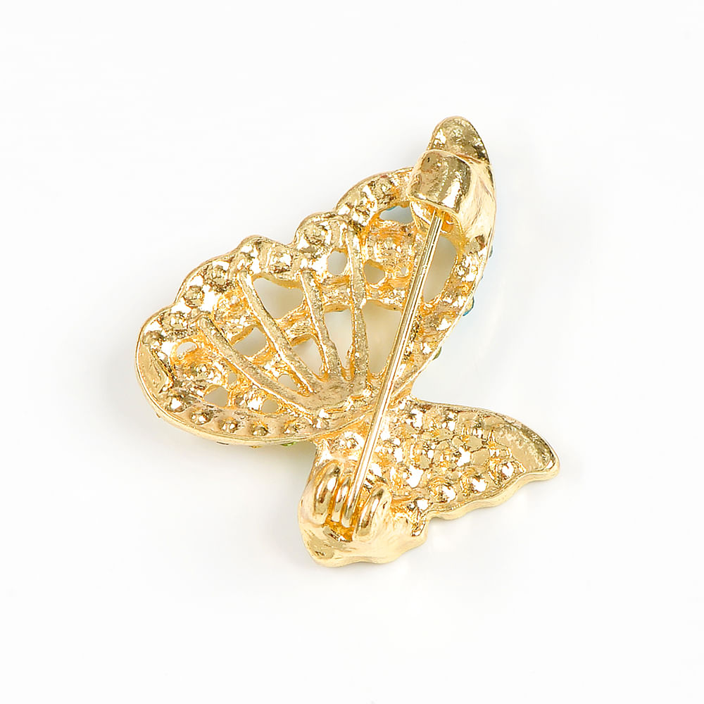 Brosa martisor fluture cu pietre turcoaz - 3 | YEO
