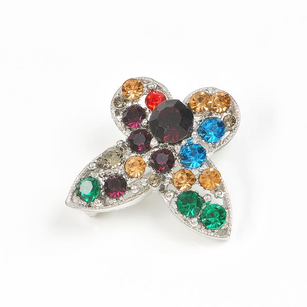 Brosa fluture cu pietre multicolore