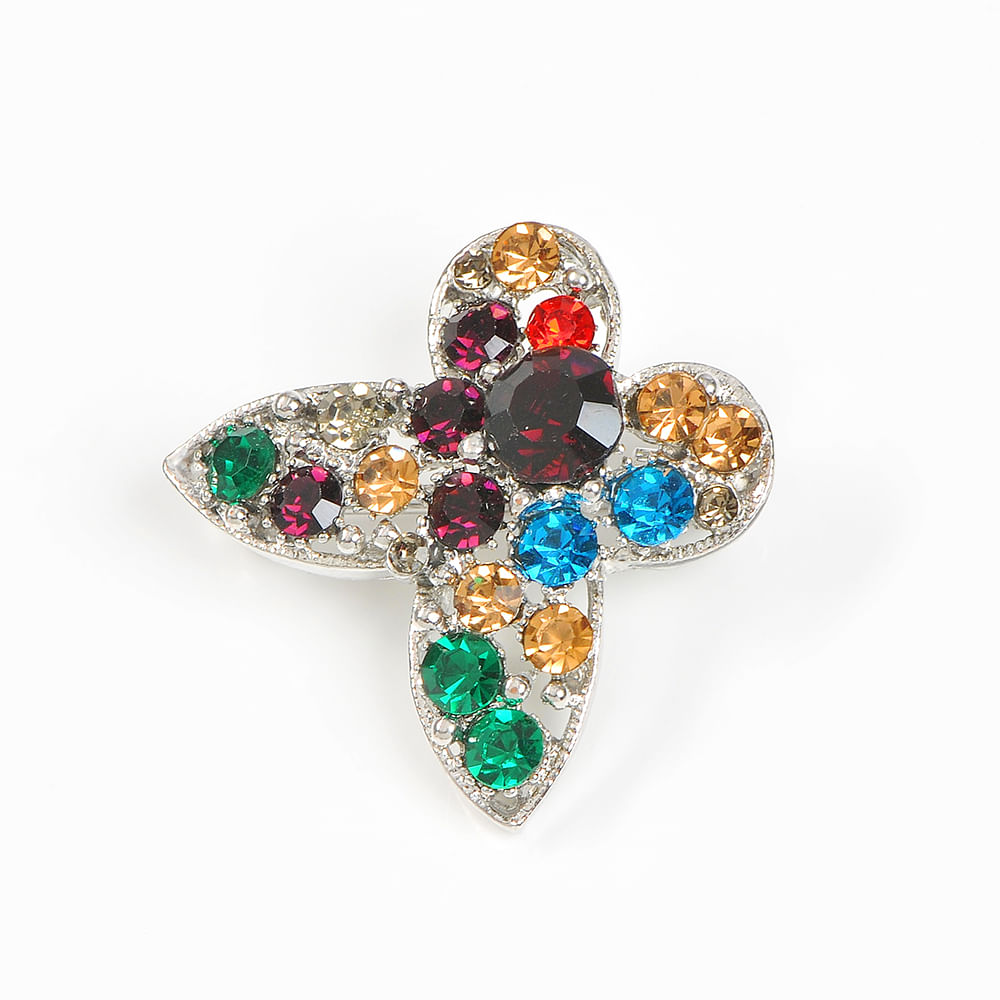 Brosa fluture cu pietre multicolore - 2 | YEO