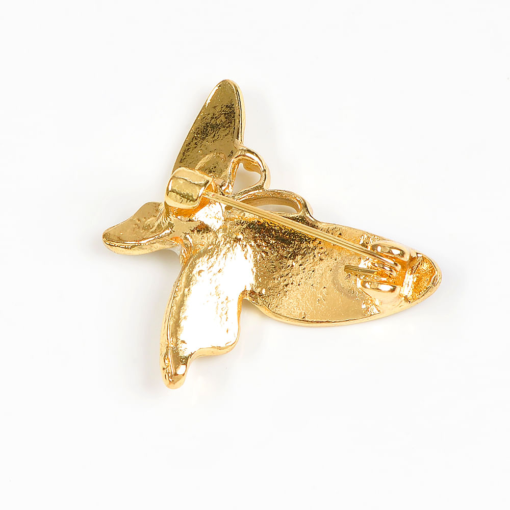 Brosa martisor fluture auriu cu aripi mov - 3 | YEO