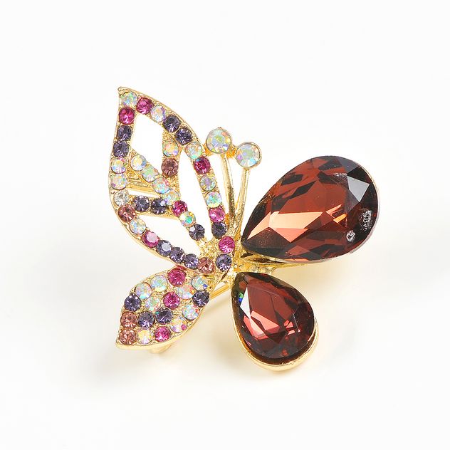 Brosa martisor eleganta fluture cu pietre mov