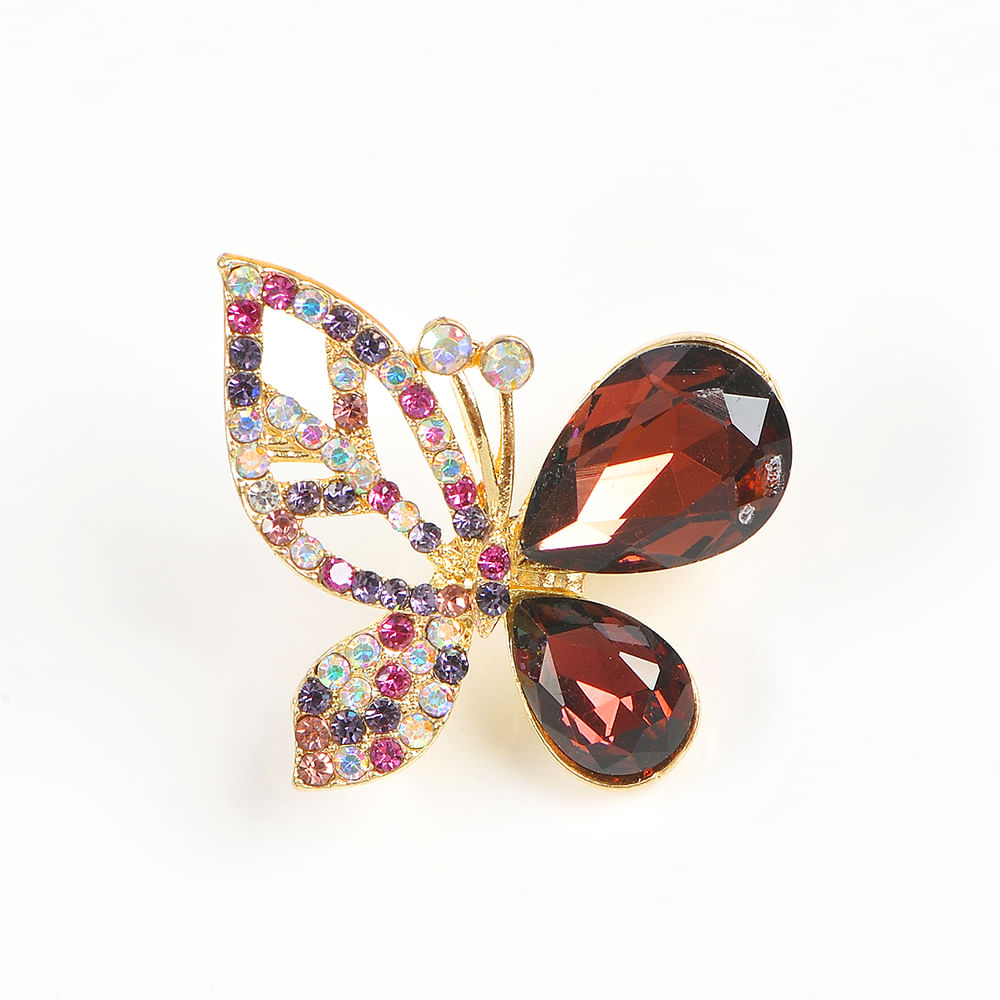 Brosa martisor eleganta fluture cu pietre mov - 2 | YEO