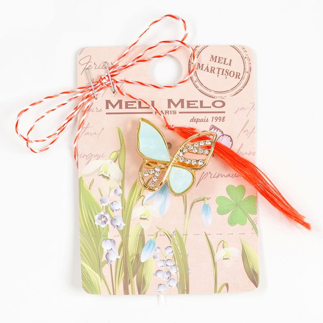 Brosa martisor fluture cu aripi sidefate