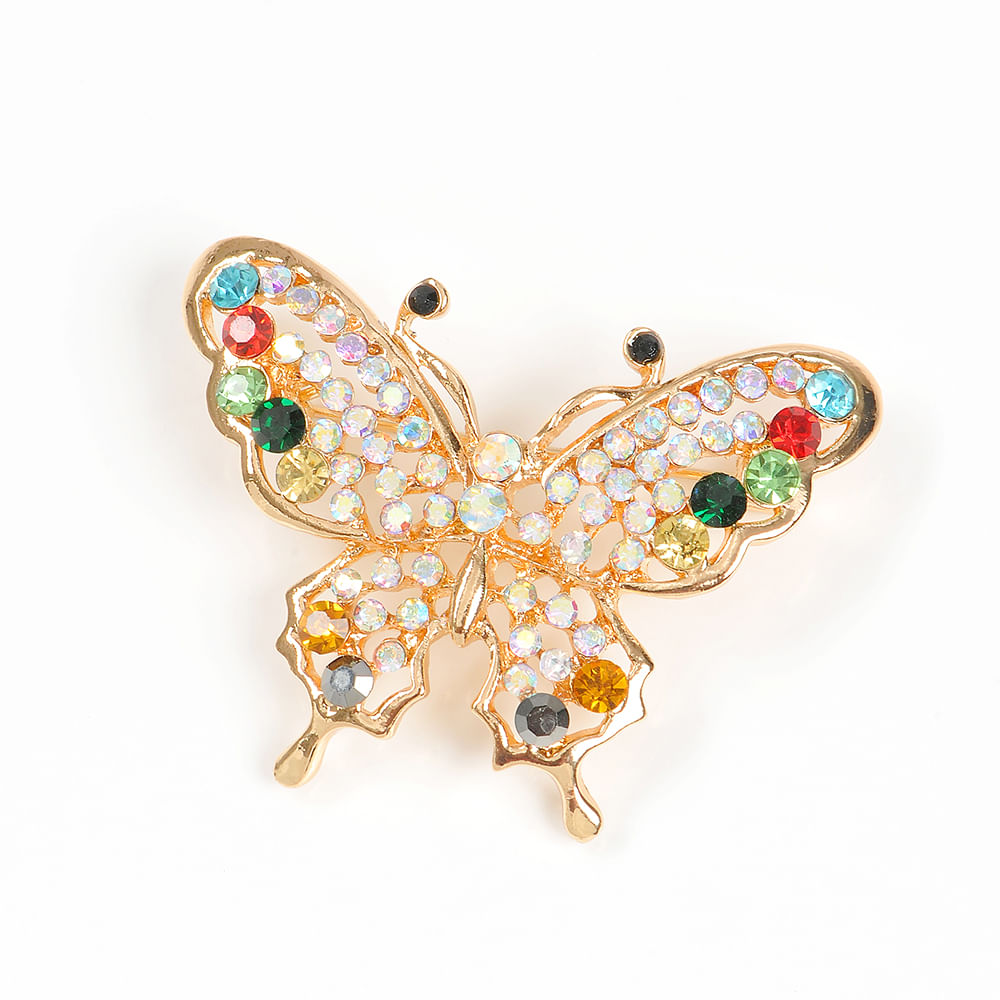 Brosa martisor fluture cu pietre multicolore - 2 | YEO