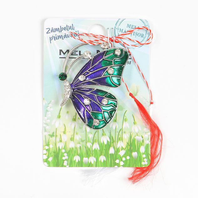 Brosa martisor fluture cu aripi multicolore