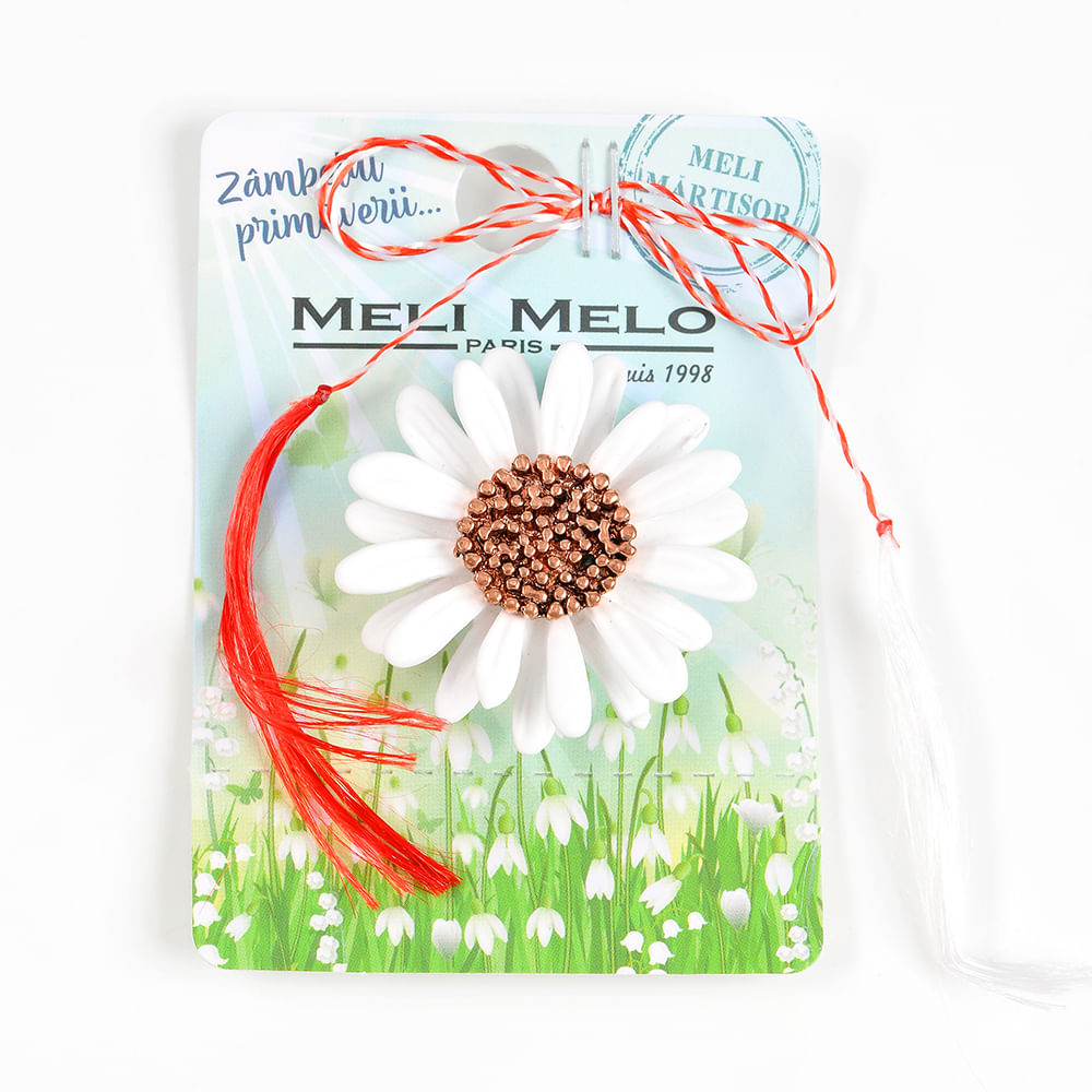 Brosa martisor floare margareta alba - 1 | YEO