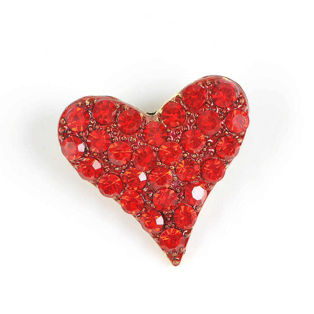 Brosa martisor cu pietre rosii inima - 2 | YEO