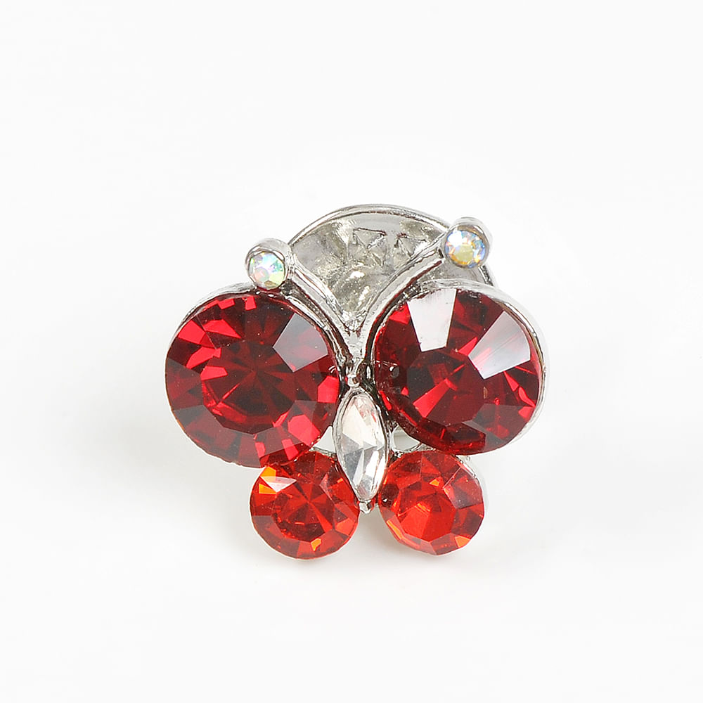 Brosa martisor fluture cu pietre rosii - 2 | YEO