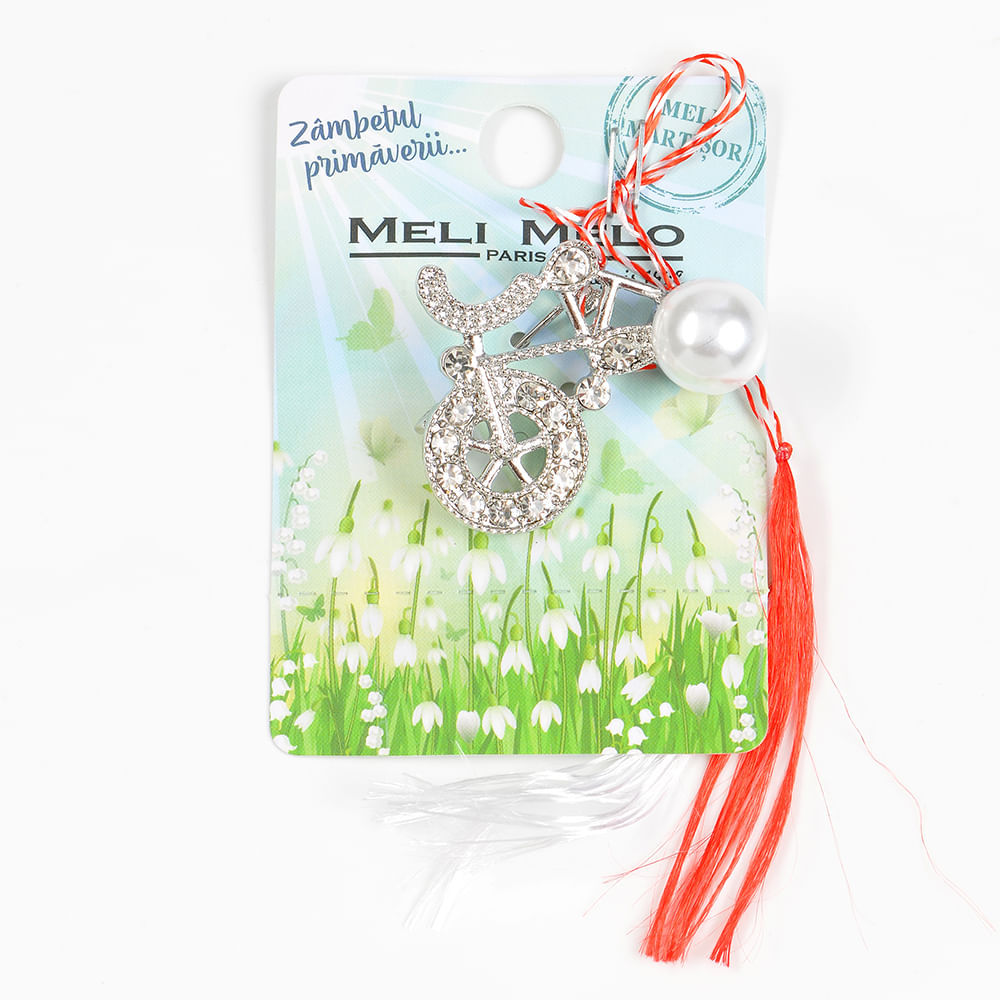 Brosa martisor bicicleta argintie - 1 | YEO