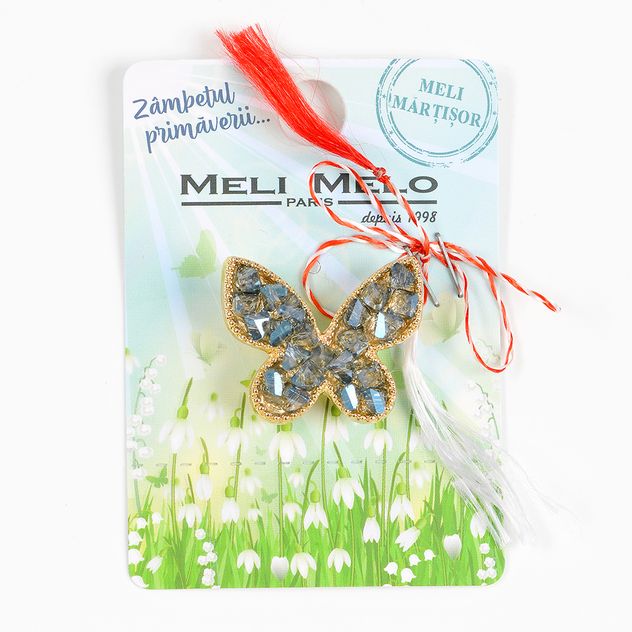 Brosa martisor fluture cu pietre acrilice