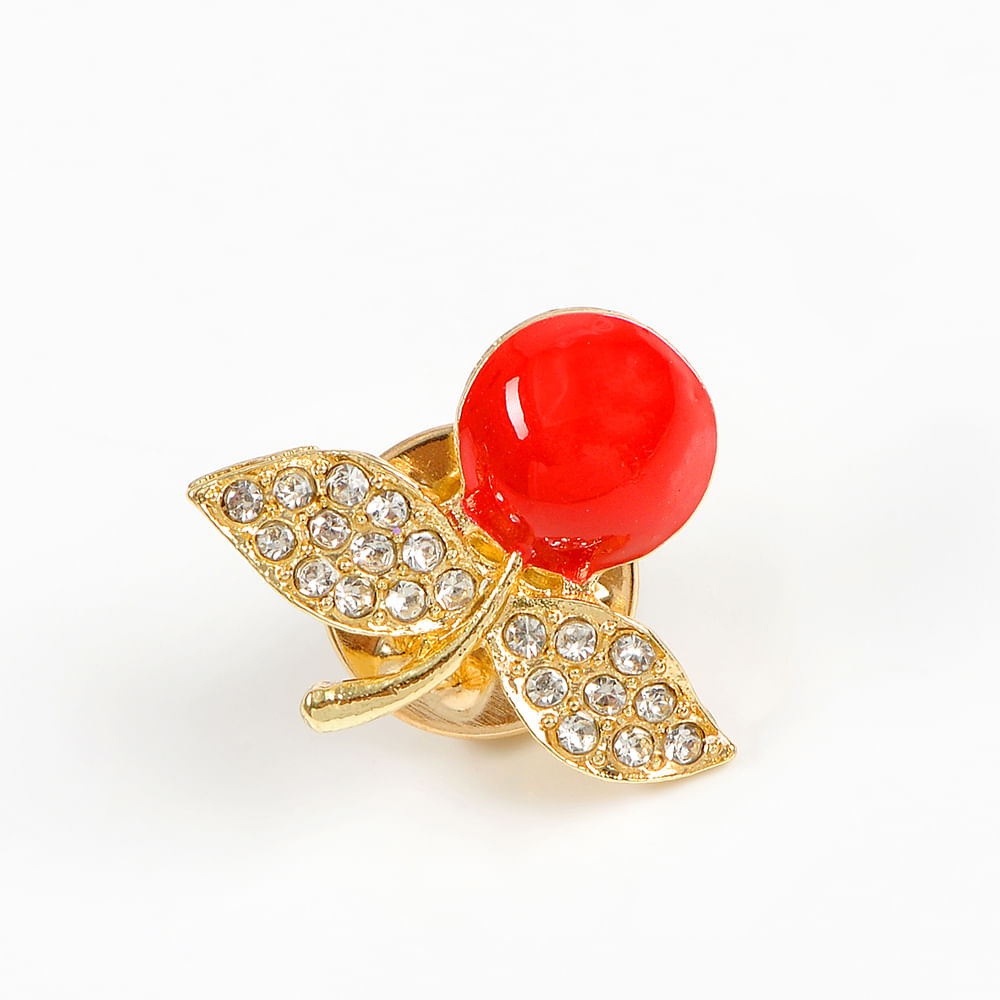 Brosa martisor cireasa cu pietre albe - 2 | YEO