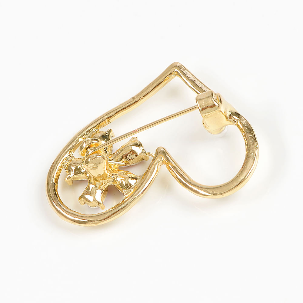 Brosa martisor inima cu floare mov - 3 | YEO
