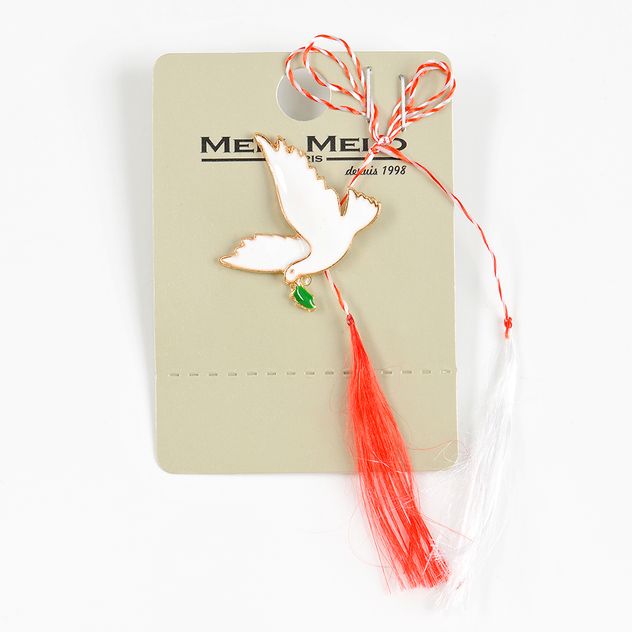Brosa martisor porumbel alb