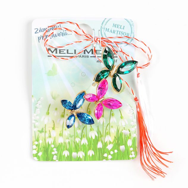 Brosa martisor trei fluturi