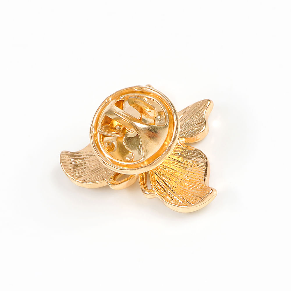 Brosa martisor fluture cu pietre albe si roz - 3 | YEO