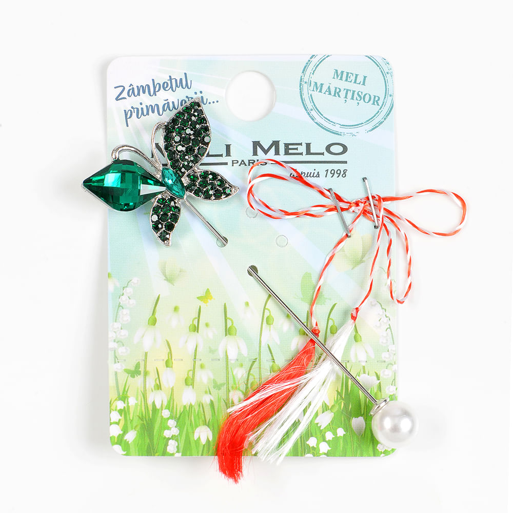 Brosa martisor tip ac cu fluture - 1 | YEO