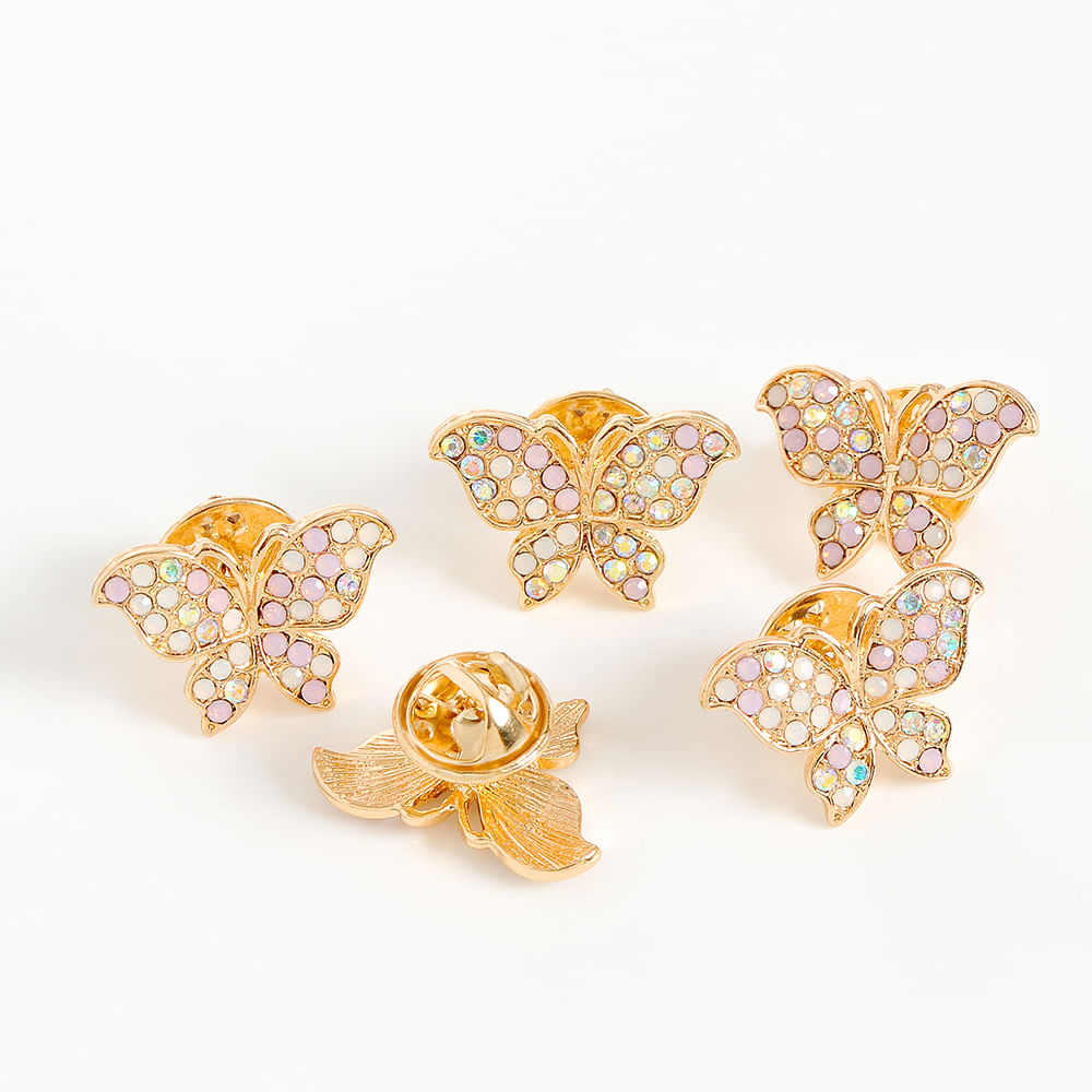 Set 5 brose martisor cu fluturi roz - 3 | YEO