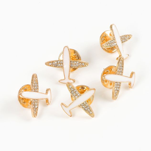 Set 5 brose martisor avion alb