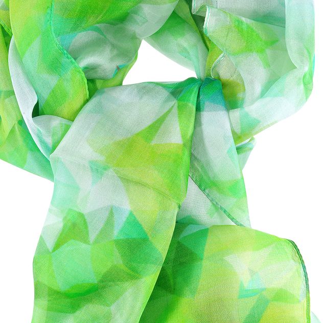Esarfa matase verde 180 x 50 cm