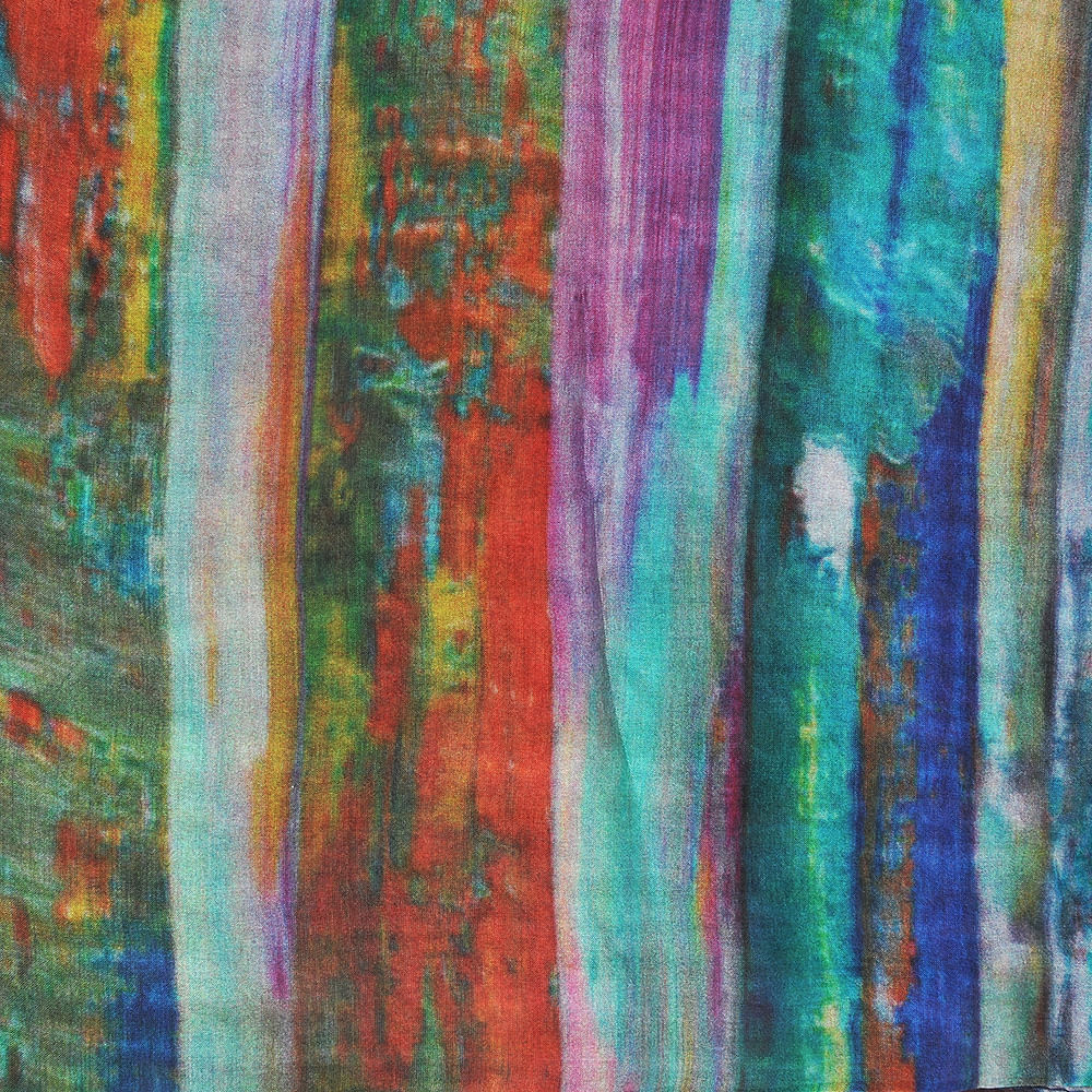 Esarfa matase cu dungi multicolore 180 x 50 cm - 2 | YEO