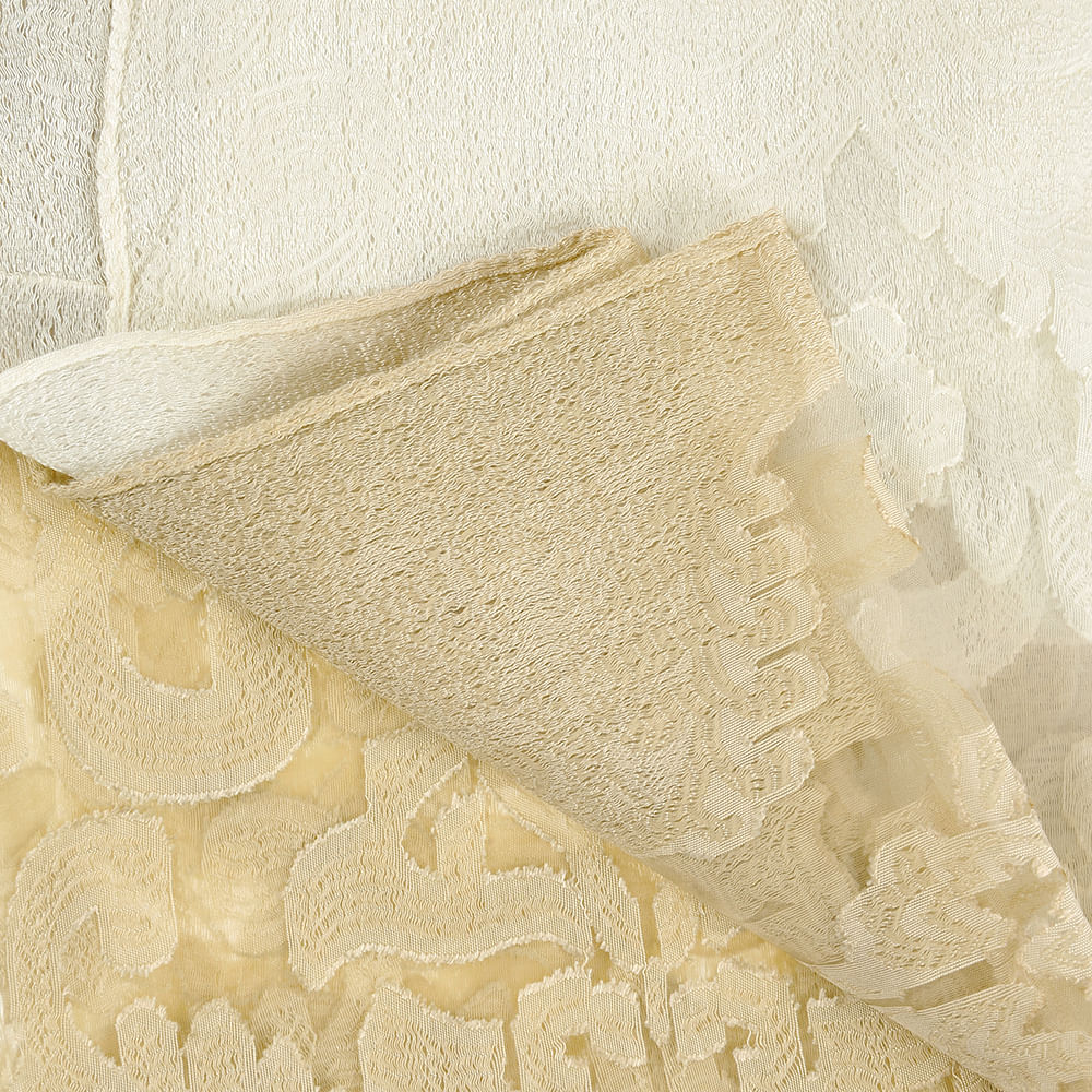 Esarfa cu broderie ivory-maro 180 x 70 cm - 2 | YEO